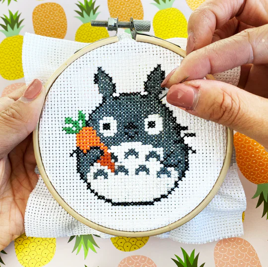 Cross Stitch: Totoro w/ Carrot