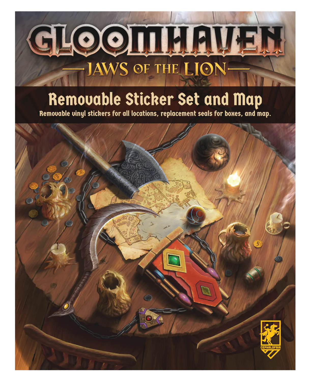 Gloomhaven: Jaws of the Lion Sticker Set & Map