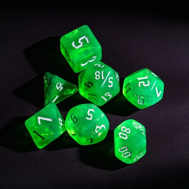 Purple Burst Lightning Glass 7 Dice