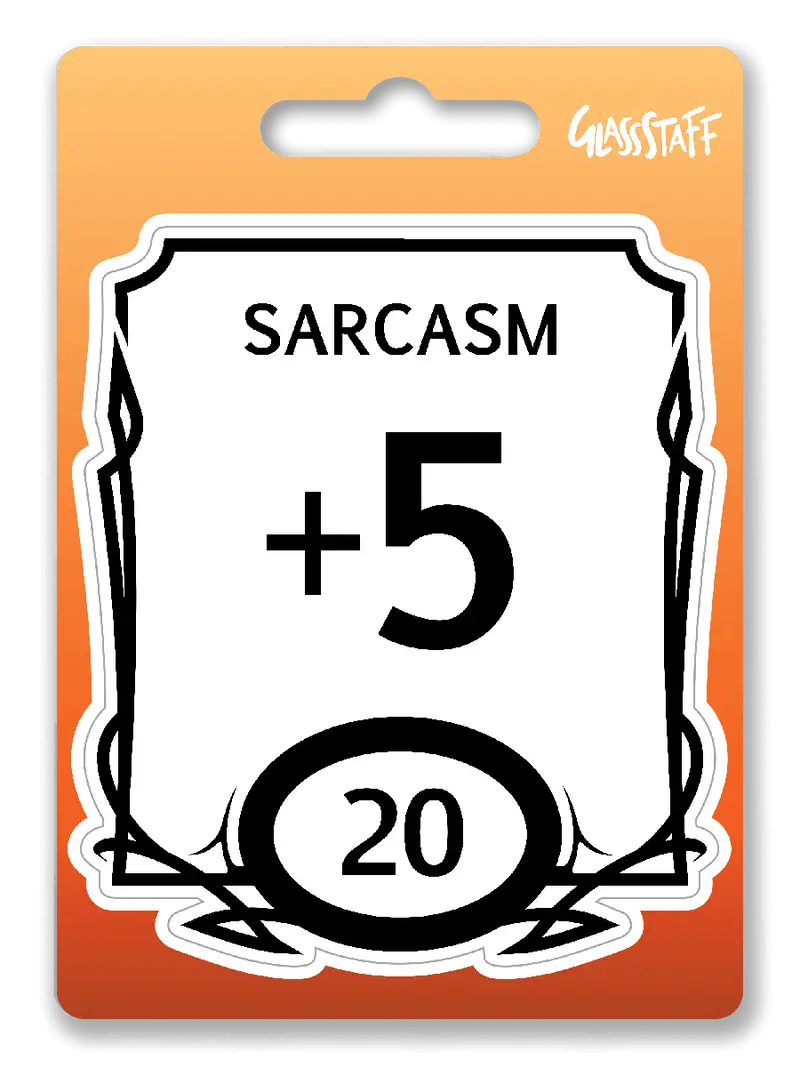 Sarcasm Stat Block Waterproof Sticker